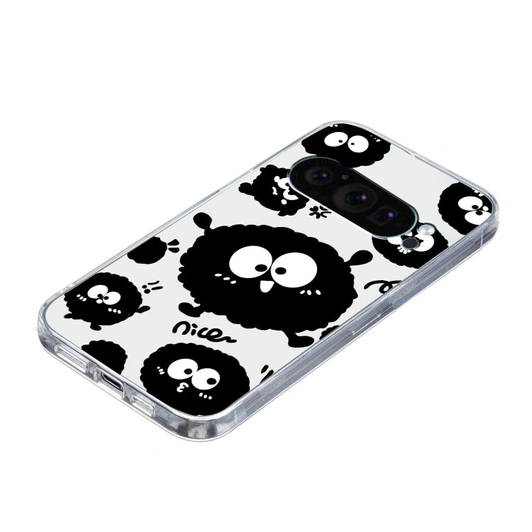 For Google Pixel 9 Colored Drawing Pattern Transparent TPU Phone Case(Black Eye) - Google Cases by buy2fix | Online Shopping UK | buy2fix