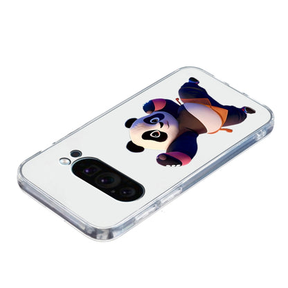 For Google Pixel 9 Pro Colored Drawing Pattern Transparent TPU Phone Case(Panda) - Google Cases by buy2fix | Online Shopping UK | buy2fix