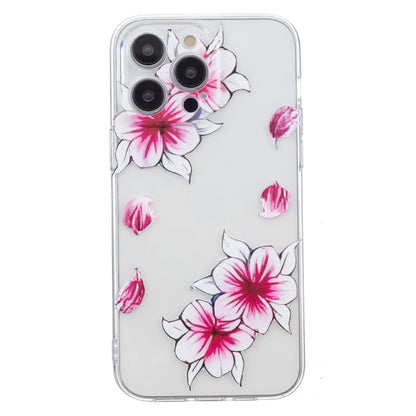 For iPhone 16 Pro Colored Drawing Pattern Transparent TPU Phone Case(Sakura) - iPhone 16 Pro Cases by buy2fix | Online Shopping UK | buy2fix