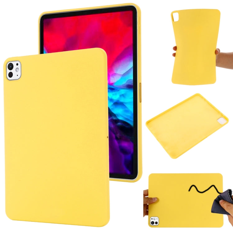 For iPad Pro 13 2024 Pure Color Liquid Silicone Shockproof Tablet Case(Yellow) - iPad Pro 13 2024 Cases by buy2fix | Online Shopping UK | buy2fix