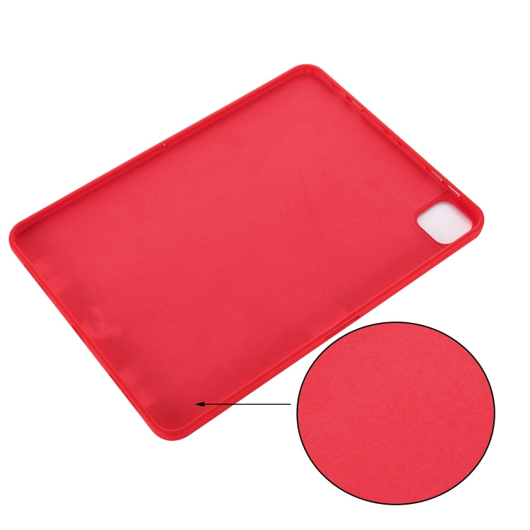 For iPad Pro 11 2024 Pure Color Liquid Silicone Shockproof Tablet Case(Red) - iPad Pro 11 2024 Cases by buy2fix | Online Shopping UK | buy2fix