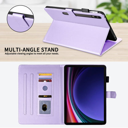 For Samsung Galaxy Tab S9 FE+ / S9+ Rhombus Lattice Leather Tablet Case(Purple) - Galaxy Tab S9 FE+ by buy2fix | Online Shopping UK | buy2fix