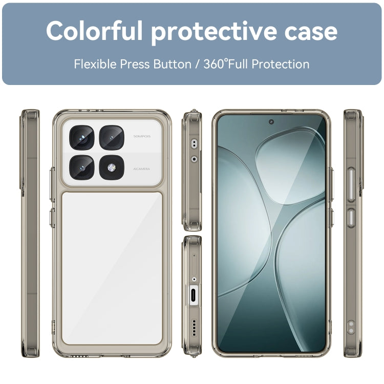 For Redmi K70 Ultra Colorful Series Acrylic Hybrid TPU Phone Case(Transparent Grey) - Xiaomi Cases by buy2fix | Online Shopping UK | buy2fix