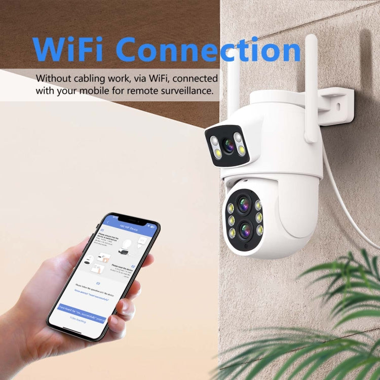 ESCAM QF500 5+5MP Motion Detection WiFi Intelligent 10X Optical Zoom Camera(UK Plug) - Dome Camera by ESCAM | Online Shopping UK | buy2fix