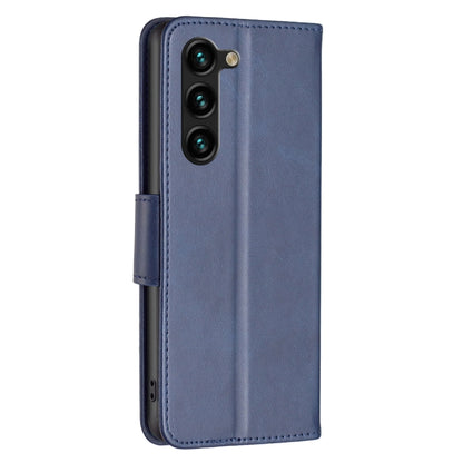 For Samsung Galaxy S25+ 5G Lambskin Texture Pure Color Flip Leather Phone Case(Blue) - Galaxy S25+ 5G Cases by buy2fix | Online Shopping UK | buy2fix