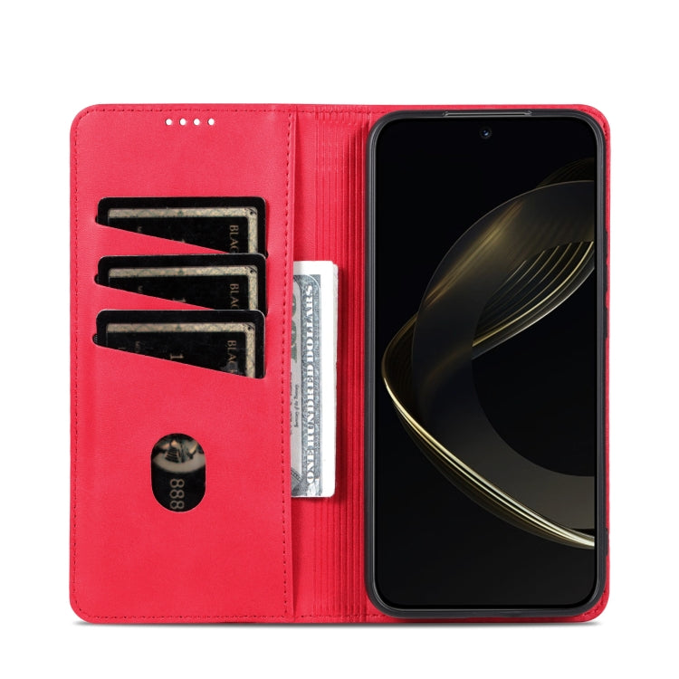 For Samsung Galaxy S25+ 5G AZNS Magnetic Calf Texture Flip Leather Phone Case(Red) - Galaxy S25+ 5G Cases by AZNS | Online Shopping UK | buy2fix