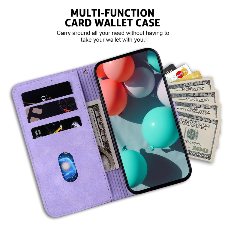 For Xiaomi Redmi K70 / K70 Pro Seven-shaped Embossed Leather Phone Case(Purple) - K70 Cases by buy2fix | Online Shopping UK | buy2fix