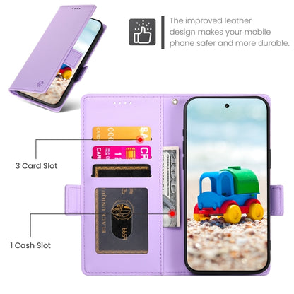 For Google Pixel 9 Side Buckle Magnetic Frosted Leather Phone Case(Purple) - Google Cases by buy2fix | Online Shopping UK | buy2fix