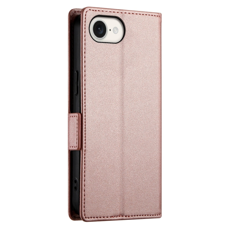 For iPhone SE 2024 Side Buckle Magnetic Frosted Leather Phone Case(Rose Gold) - More iPhone Cases by buy2fix | Online Shopping UK | buy2fix