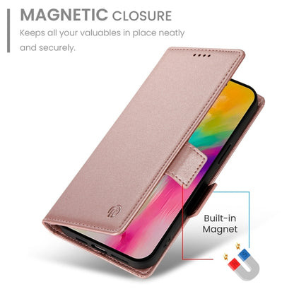 For iPhone 16 Pro Max Side Buckle Magnetic Frosted Leather Phone Case(Rose Gold) - iPhone 16 Pro Max Cases by buy2fix | Online Shopping UK | buy2fix