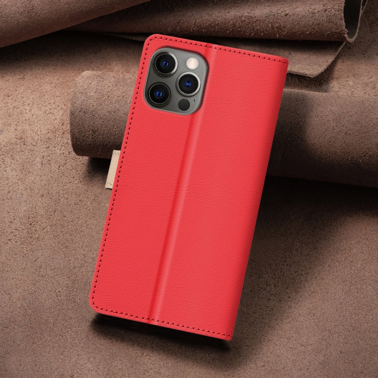 For iPhone 16 Pro Max Color Matching RFID Anti-theft Leather Phone Case(Red) - iPhone 16 Pro Max Cases by buy2fix | Online Shopping UK | buy2fix