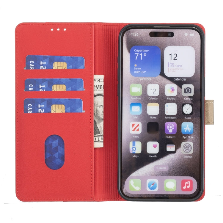 For iPhone 16 Pro Max Color Matching RFID Anti-theft Leather Phone Case(Red) - iPhone 16 Pro Max Cases by buy2fix | Online Shopping UK | buy2fix