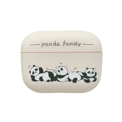 For AirPods Pro 2 Panda Pattern Earbuds Box Frosted TPU Case(Panda Family) - For AirPods Pro 2 by buy2fix | Online Shopping UK | buy2fix