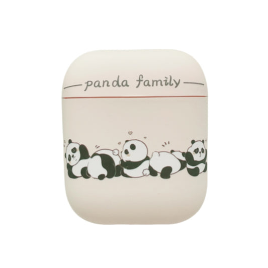 For AirPods 2 / 1 Panda Pattern Earbuds Box Frosted TPU Case(Panda Family) - For AirPods 1/2 by buy2fix | Online Shopping UK | buy2fix