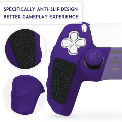 For Sony PS5 Splicing Color Silicone Gamepad Protective Case without Rocker Caps(Purple Black) - Cases by buy2fix | Online Shopping UK | buy2fix