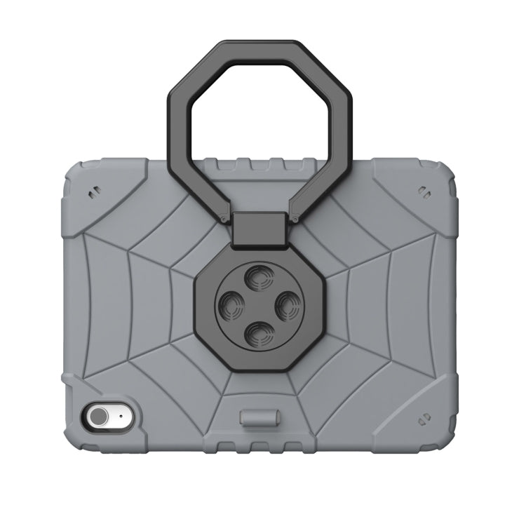 For iPad Air 11 2024 Spider Turntable Handle Stress Relief Tablet Case(Grey Black) - iPad Air 11 2024 Cases by buy2fix | Online Shopping UK | buy2fix