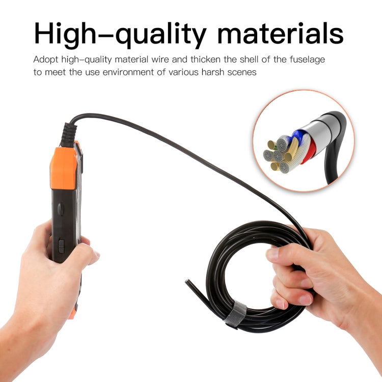 T20 4.3 inch IPS Screen 3.9mm Single Camera IP67 Waterproof Hard Cable Digital Endoscope, Length:3.5m(Black Orange) -  by buy2fix | Online Shopping UK | buy2fix