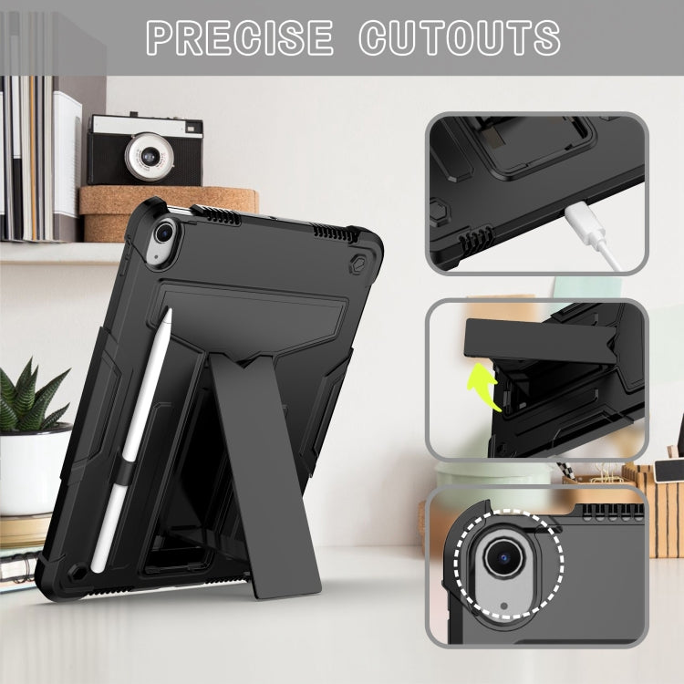 For iPad Air 11 2024 T Holder Robot Silicone Hybrid PC Tablet Case(Black) - iPad Air 11 2024 Cases by buy2fix | Online Shopping UK | buy2fix