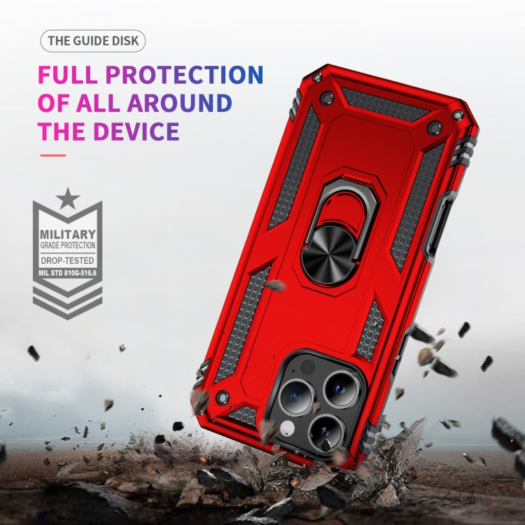 For iPhone 16 Pro Max Shockproof TPU Hybrid PC Phone Case with Holder(Red) - iPhone 16 Pro Max Cases by buy2fix | Online Shopping UK | buy2fix