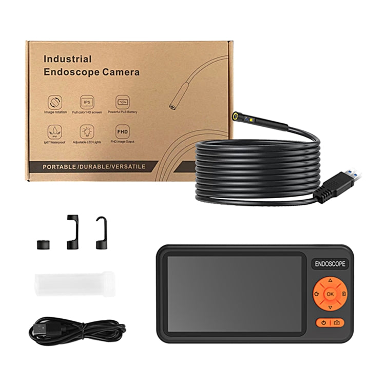 T29 5 inch IPS Screen 8mm Single Lens IP67 Waterproof Industrial Endoscope With Bracket, Length:3.5m -  by buy2fix | Online Shopping UK | buy2fix