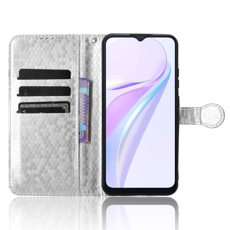 For Blackview Wave 6C Honeycomb Dot Texture Leather Phone Case(Silver) - More Brand by buy2fix | Online Shopping UK | buy2fix