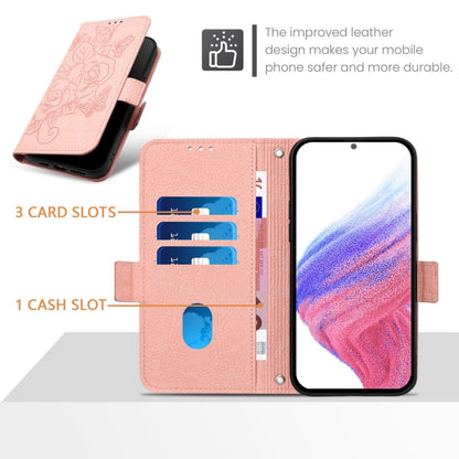 For Google Pixel 9 Pro XL Embossed Rose RFID Anti-theft Leather Phone Case(Pink) - Google Cases by buy2fix | Online Shopping UK | buy2fix