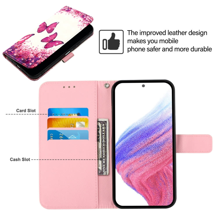 For Blackview Shark 8 3D Painting Horizontal Flip Leather Phone Case(Rose Butterfly) - More Brand by buy2fix | Online Shopping UK | buy2fix