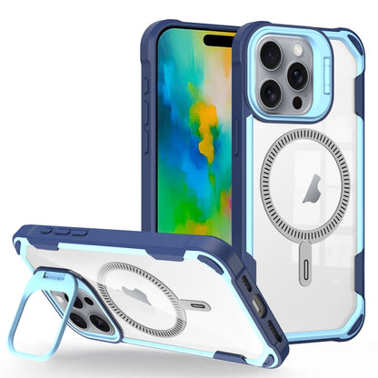 For iPhone 16 Pro Transparent Acrylic MagSafe Lens Holder Phone Case(Blue) - iPhone 16 Pro Cases by buy2fix | Online Shopping UK | buy2fix