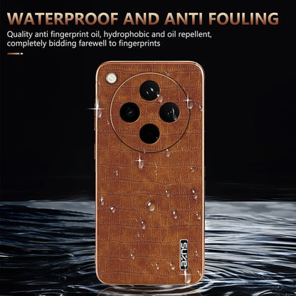 For OPPO Find X8 AZNS Electroplated Frame Crocodile Texture Full Coverage Phone Case(Brown) - Find X8 Cases by AZNS | Online Shopping UK | buy2fix