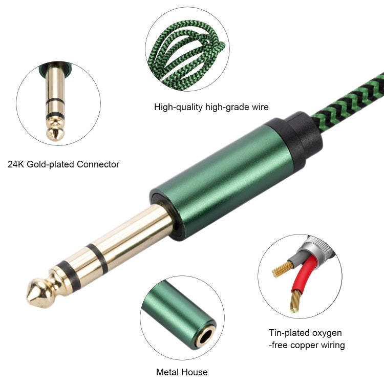 6.35mm Male to 3.5mm Female Audio Adapter Cable, Length:1m(Green) - Aux Cable by buy2fix | Online Shopping UK | buy2fix