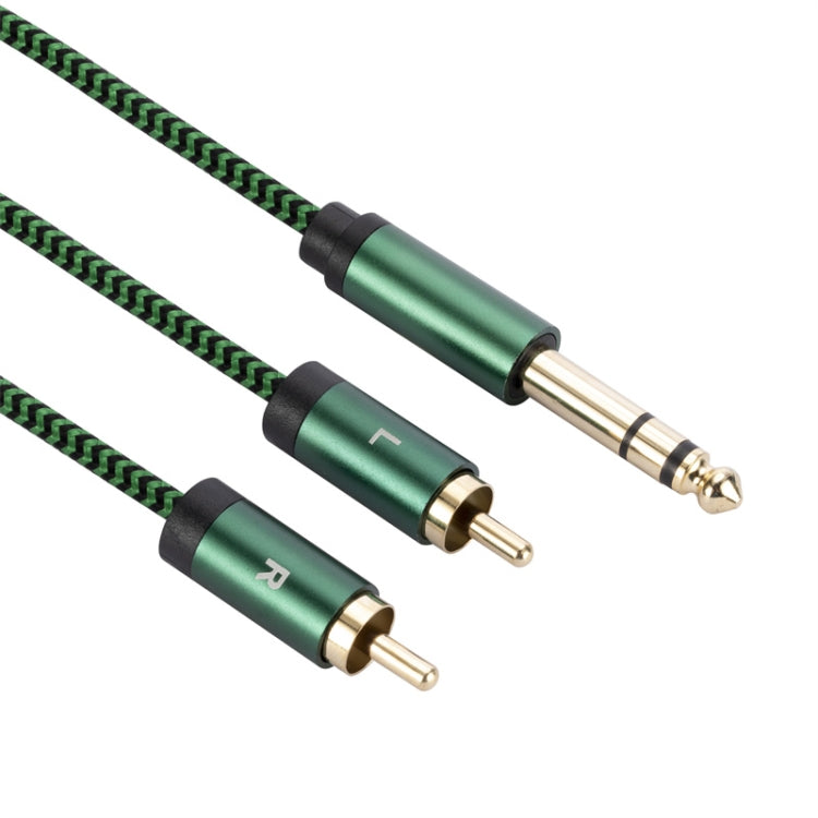 6.35mm Male to Dual RCA Female Audio Adapter Cable, Length:3m(Green) - RCA Cable by buy2fix | Online Shopping UK | buy2fix