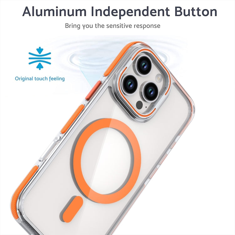 For iPhone 16 Pro Max Dual-Color Clear Acrylic Hybrid TPU Lens Flip Holder MagSafe Phone Case(Blue) - iPhone 16 Pro Max Cases by buy2fix | Online Shopping UK | buy2fix