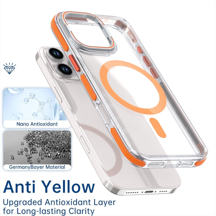 For iPhone 16 Pro Dual-Color Clear Acrylic Hybrid TPU Lens Flip Holder MagSafe Phone Case(White) - iPhone 16 Pro Cases by buy2fix | Online Shopping UK | buy2fix