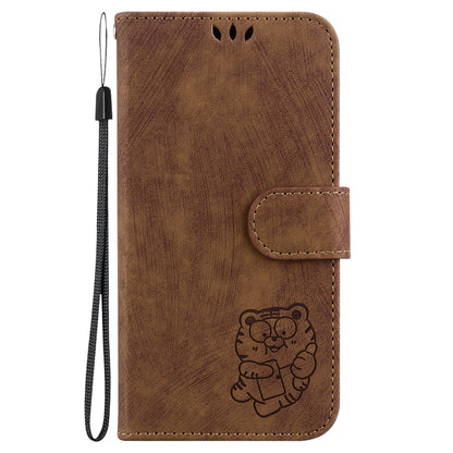 For Redmi K70 / K70 Pro Little Tiger Embossed Leather Phone Case(Brown) - K70 Cases by buy2fix | Online Shopping UK | buy2fix