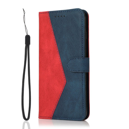 For Samsung Galaxy S25 5G Dual-color Stitching Leather Phone Case(Red Blue) - Galaxy S25 5G Cases by buy2fix | Online Shopping UK | buy2fix