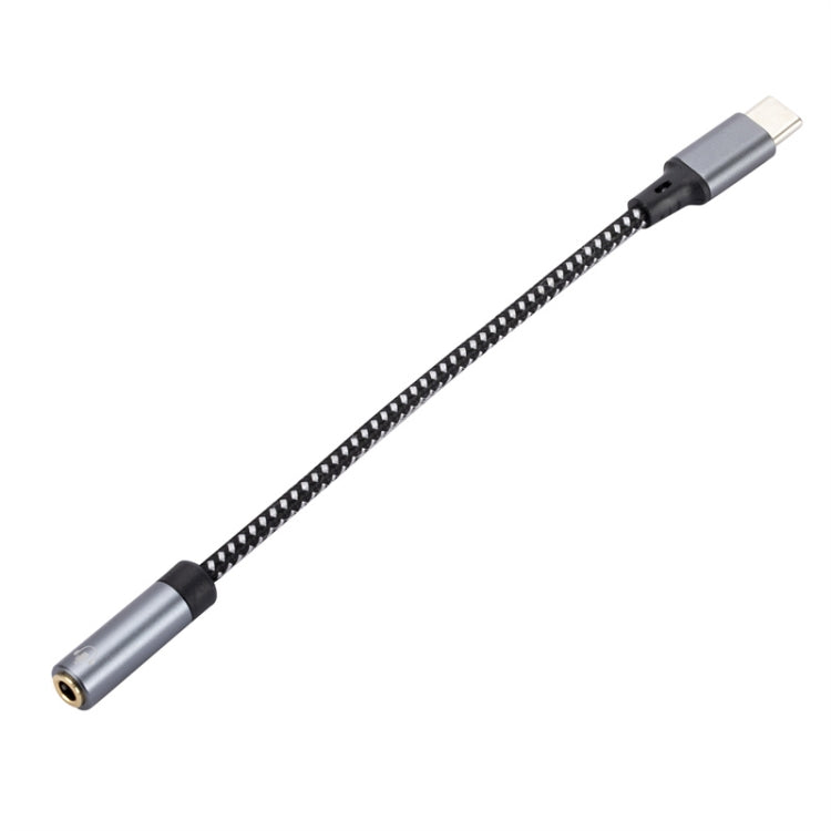 13cm AUX 3.5mm Female to Type-C Cable Audio Cable(Grey) - Type-C Adapter by buy2fix | Online Shopping UK | buy2fix