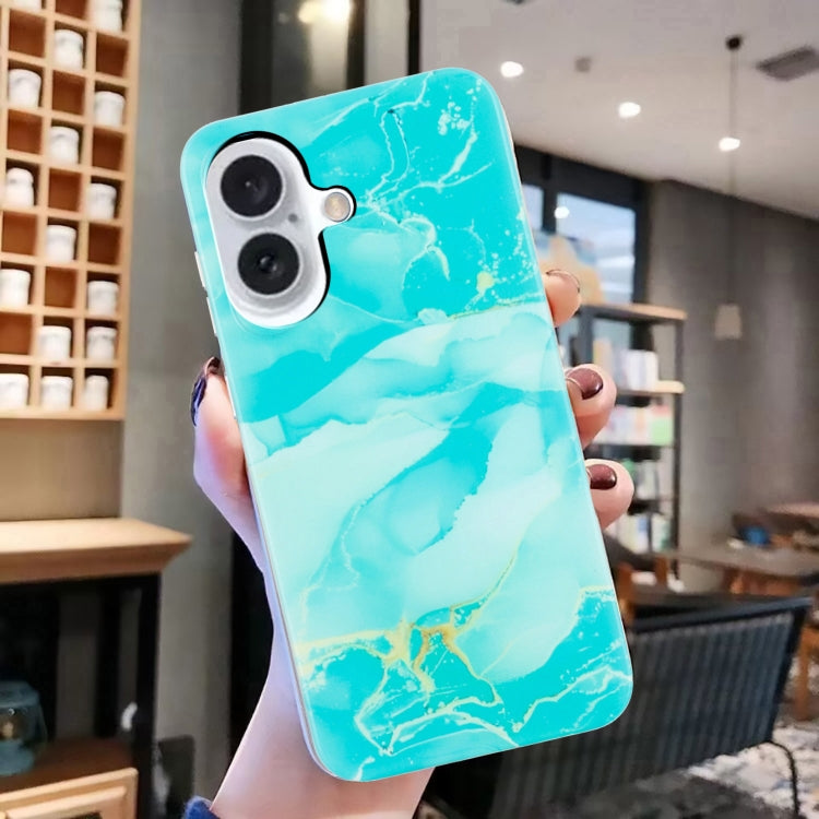 For iPhone 16 Plus IMD Marble TPU Phone Case(Green) - iPhone 16 Plus Cases by buy2fix | Online Shopping UK | buy2fix