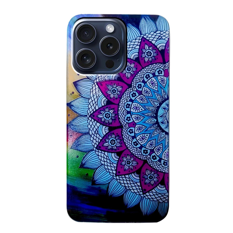 For iPhone 16 Pro Colored Drawing Pattern TPU Phone Case(Half-flower) - iPhone 16 Pro Cases by buy2fix | Online Shopping UK | buy2fix