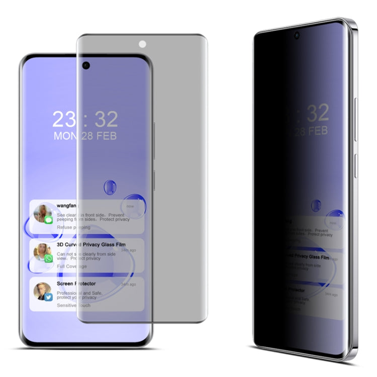 For OPPO Reno12 Global imak No Edge Version 3D Curved Privacy Full Screen Tempered Glass Film - Reno12 Tempered Glass by imak | Online Shopping UK | buy2fix