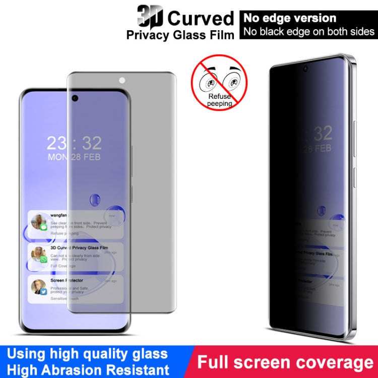 For OPPO Reno12 Global imak No Edge Version 3D Curved Privacy Full Screen Tempered Glass Film - Reno12 Tempered Glass by imak | Online Shopping UK | buy2fix