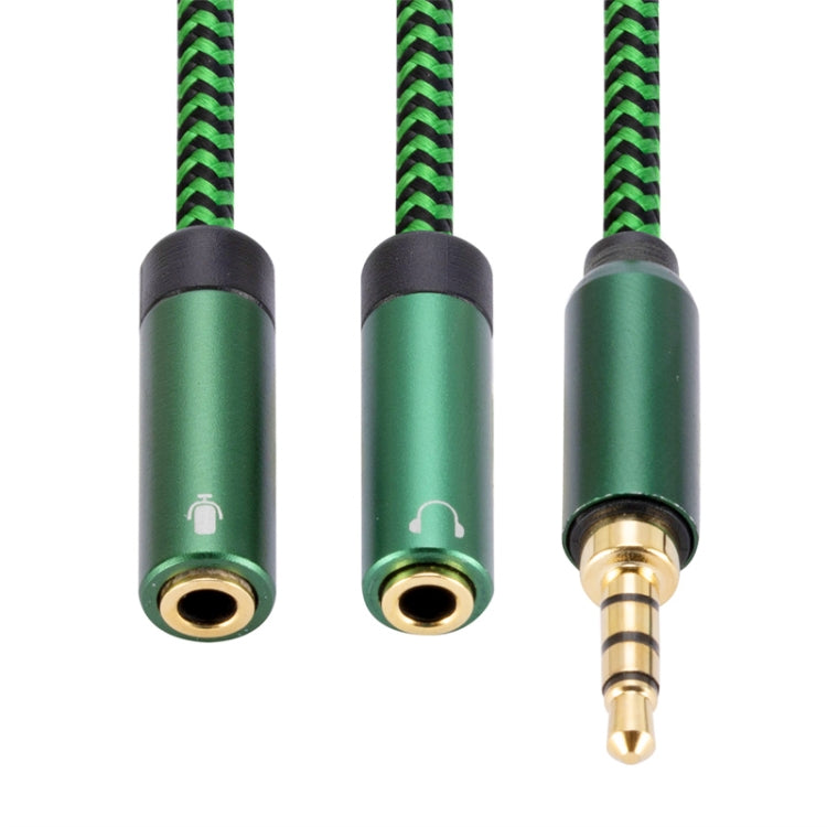 3.5mm Male to Dual 3.5mm Audio + Microphone 2 in 1 Audio Adapter Cable, Length:0.5m(Green) - Video & Audio Cable by imak | Online Shopping UK | buy2fix