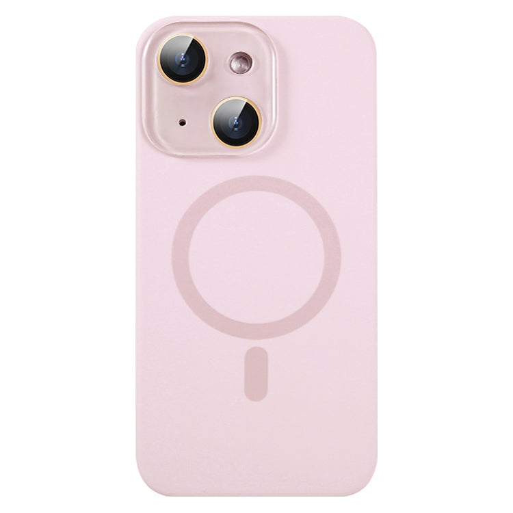 For iPhone 14 MagSafe Liquid Silicone Full Coverage Phone Case with Lens Film(Pink) - iPhone 14 Cases by buy2fix | Online Shopping UK | buy2fix