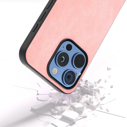 For iPhone 16 Pro Black Frame PU Leather Full Coverage Phone Case(Pink) - iPhone 16 Pro Cases by buy2fix | Online Shopping UK | buy2fix