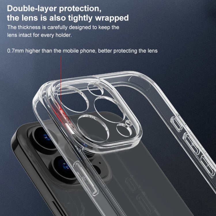 For iPhone 16 Four Corner Airbag Transparent Glass Phone Case - iPhone 16 Cases by buy2fix | Online Shopping UK | buy2fix