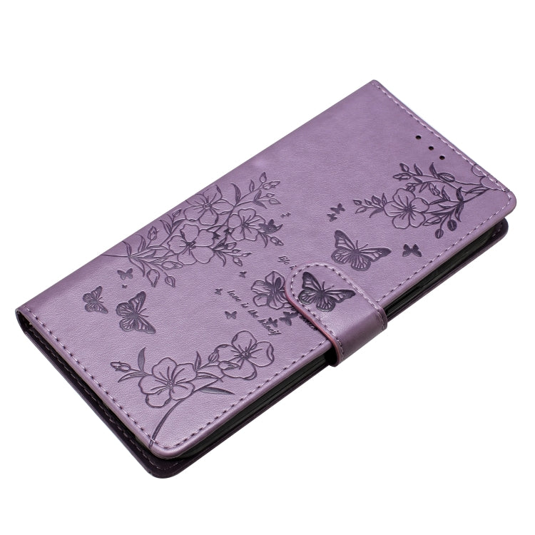 For Blackview A53 / A53 Pro Butterflies and Flowers Leather Phone Case(Purple) - More Brand by buy2fix | Online Shopping UK | buy2fix