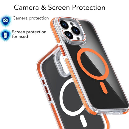 For iPhone 16 Plus Magsafe Dual-Color Transparent Black Lens Holder Phone Case(Black) - iPhone 16 Plus Cases by buy2fix | Online Shopping UK | buy2fix