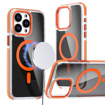 For iPhone 16 Pro Max Magsafe Dual-Color Transparent Black Full Coverage Phone Case(Orange) - iPhone 16 Pro Max Cases by buy2fix | Online Shopping UK | buy2fix