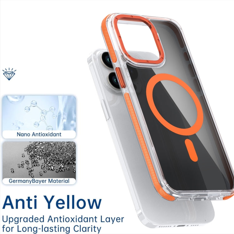 For iPhone 14 Plus Magsafe Dual-Color Transparent Black Full Coverage Phone Case(White) - iPhone 14 Plus Cases by buy2fix | Online Shopping UK | buy2fix