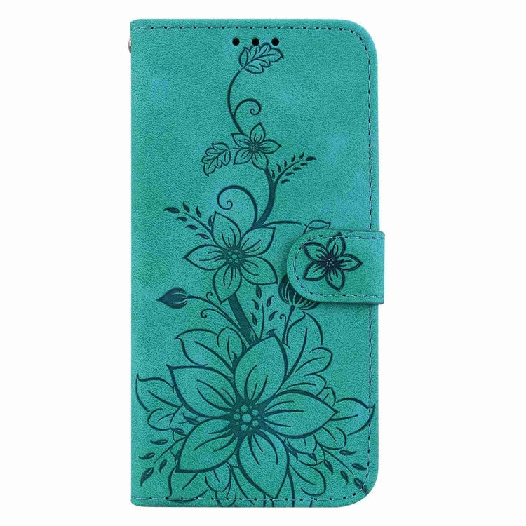 For Samsung Galaxy S25 Ultra 5G Lily Embossed Leather Phone Case(Green) - Galaxy S25 Ultra 5G Cases by buy2fix | Online Shopping UK | buy2fix