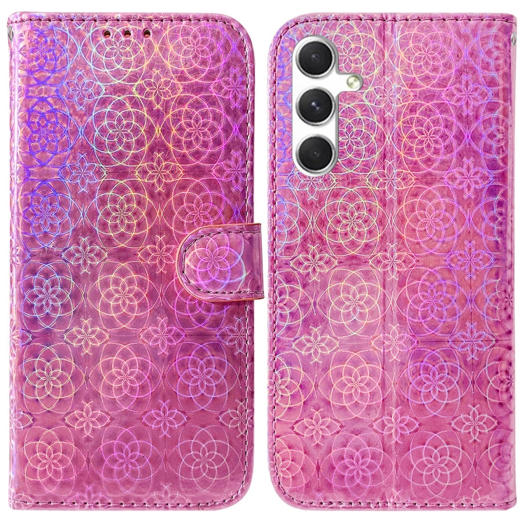 For Samsung Galaxy S25 5G Colorful Magnetic Buckle Leather Phone Case(Pink) - Galaxy S25 5G Cases by buy2fix | Online Shopping UK | buy2fix